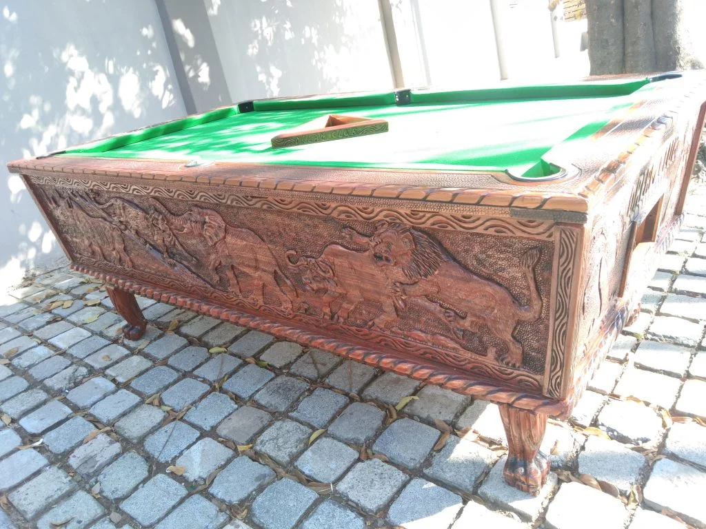 Custom Designed Pool Tables 5 Custom designed African Big 5 Pool Table Side view 115_100801